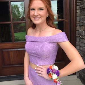 La Femme Purple Prom Dress